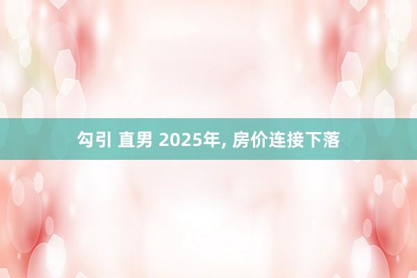 勾引 直男 2025年， 房价连接下落
