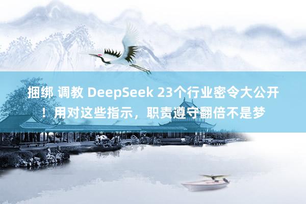 捆绑 调教 DeepSeek 23个行业密令大公开！用对这些指示，职责遵守翻倍不是梦